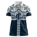Personalized Carlton Blues Women Polo Shirt Polynesian Tribal Pattern Heritage Football