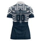 Personalized Carlton Blues Women Polo Shirt Polynesian Tribal Pattern Heritage Football