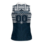 Personalized Carlton Blues Women Sleeveless Polo Shirt Polynesian Tribal Pattern Heritage Football