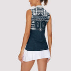 Personalized Carlton Blues Women Sleeveless Polo Shirt Polynesian Tribal Pattern Heritage Football