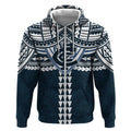 Personalized Carlton Blues Zip Hoodie Polynesian Tribal Pattern Heritage Football