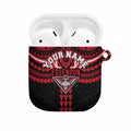 Personalized Essendon Bombers AirPods Case Polynesian Tribal Pattern Heritage Football