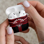 Personalized Essendon Bombers AirPods Case Polynesian Tribal Pattern Heritage Football