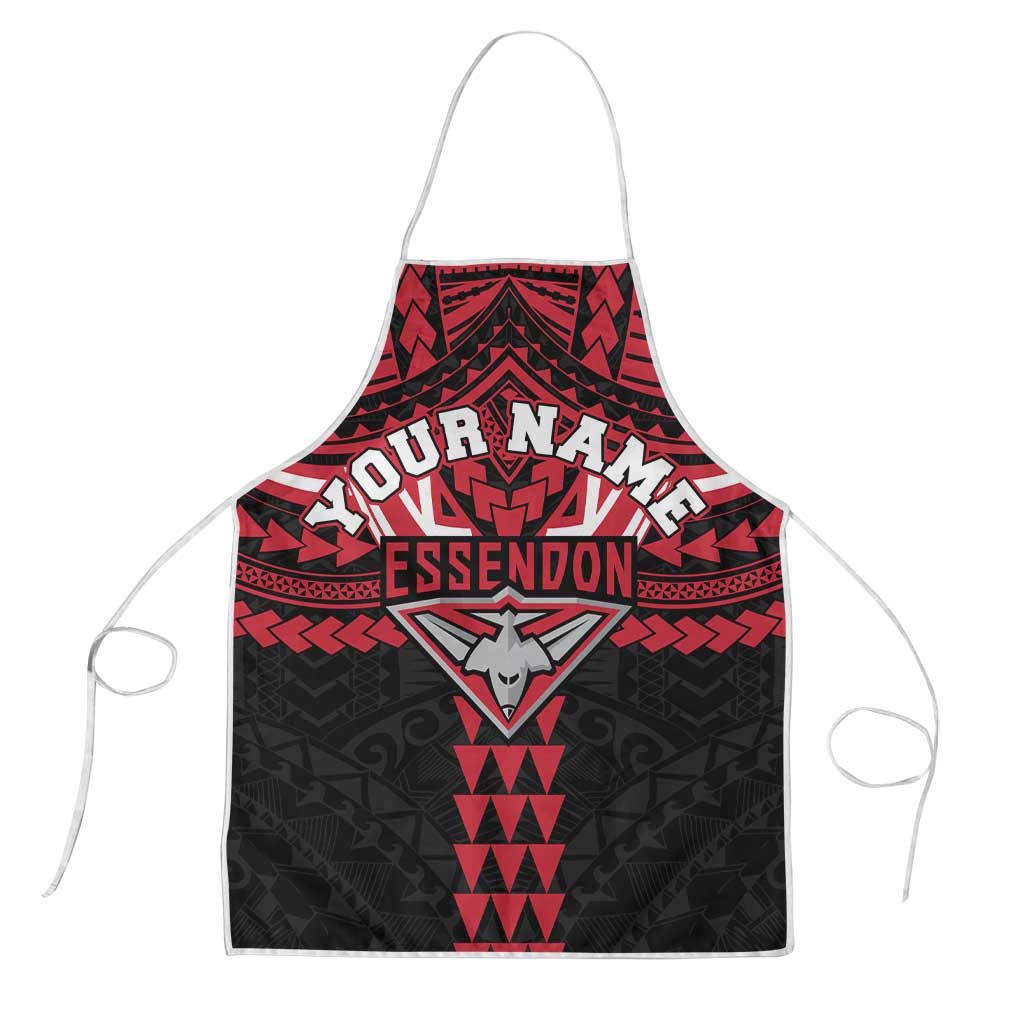 Personalized Essendon Bombers Apron Polynesian Tribal Pattern Heritage Football