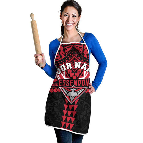 Personalized Essendon Bombers Apron Polynesian Tribal Pattern Heritage Football