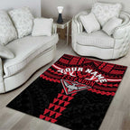 Personalized Essendon Bombers Area Rug Polynesian Tribal Pattern Heritage Football