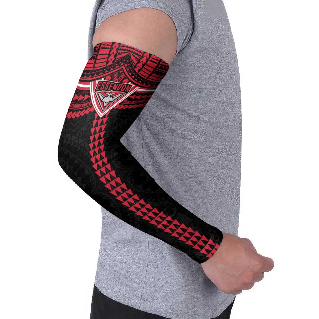Personalized Essendon Bombers Arm Sleeves Polynesian Tribal Pattern Heritage Football