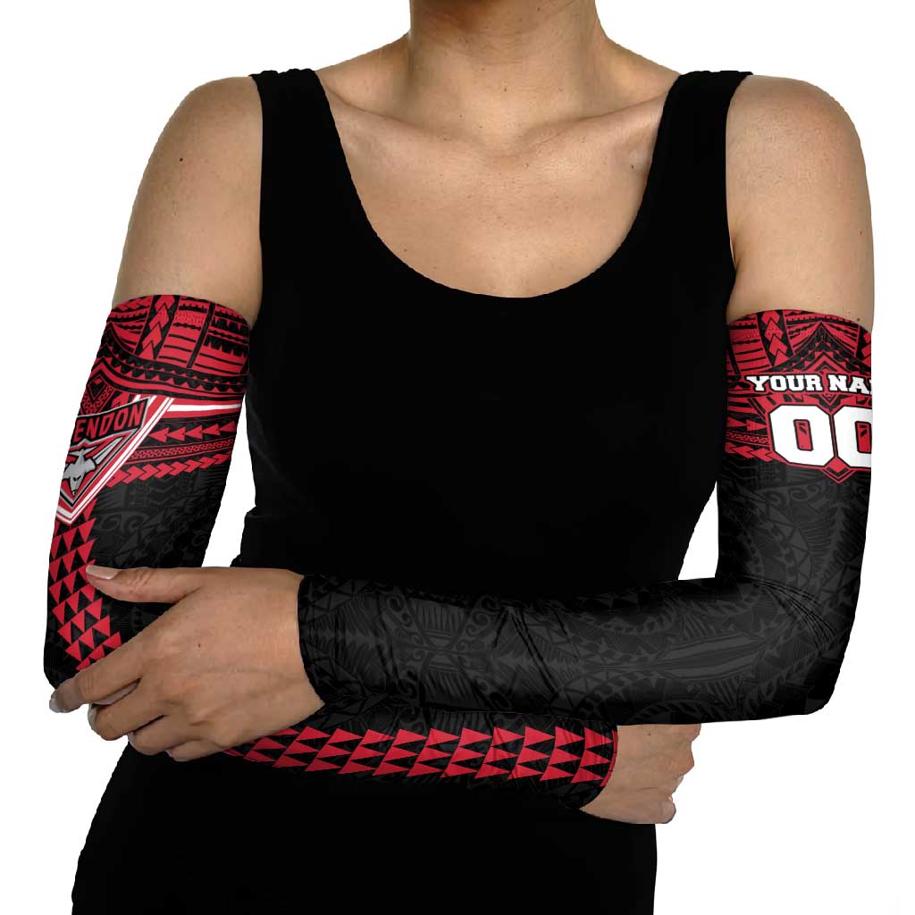 Personalized Essendon Bombers Arm Sleeves Polynesian Tribal Pattern Heritage Football