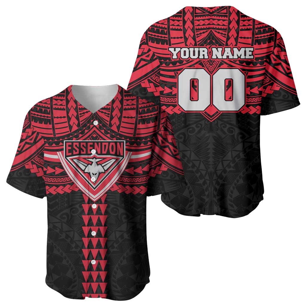 Personalized Essendon Bombers Baseball Jersey Polynesian Tribal Pattern Heritage Football