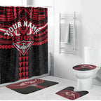 Personalized Essendon Bombers Bathroom Set Polynesian Tribal Pattern Heritage Football