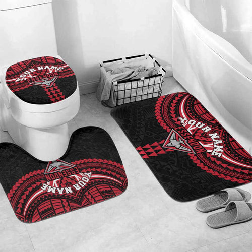 Personalized Essendon Bombers Bathroom Set Polynesian Tribal Pattern Heritage Football