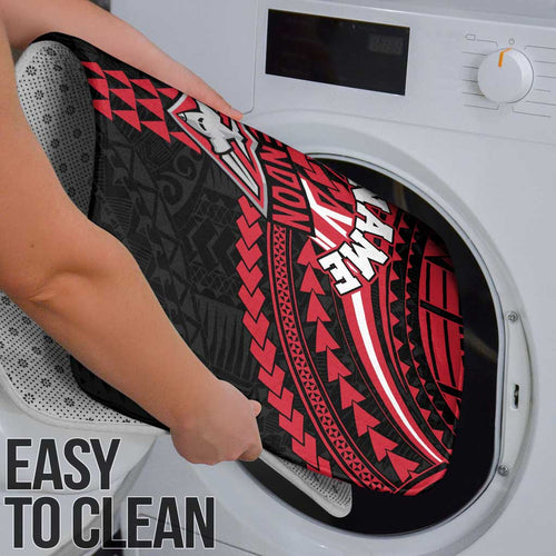 Personalized Essendon Bombers Bathroom Set Polynesian Tribal Pattern Heritage Football