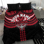 Personalized Essendon Bombers Bedding Set Polynesian Tribal Pattern Heritage Football