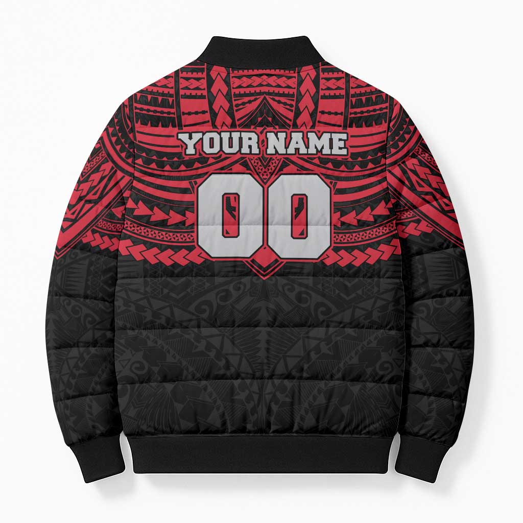 Personalized Essendon Bombers Bomber Puffer Jacket Polynesian Tribal Pattern Heritage Football