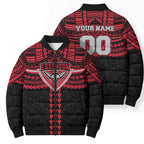 Personalized Essendon Bombers Bomber Puffer Jacket Polynesian Tribal Pattern Heritage Football