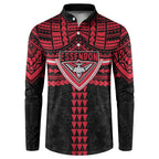 Personalized Essendon Bombers Button Sweatshirt Polynesian Tribal Pattern Heritage Football