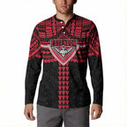 Personalized Essendon Bombers Button Sweatshirt Polynesian Tribal Pattern Heritage Football