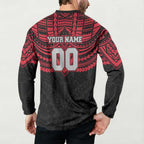 Personalized Essendon Bombers Button Sweatshirt Polynesian Tribal Pattern Heritage Football
