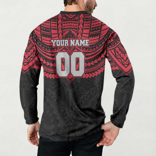 Personalized Essendon Bombers Button Sweatshirt Polynesian Tribal Pattern Heritage Football