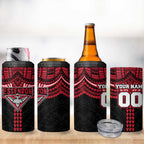 Personalized Essendon Bombers 4 in 1 Can Cooler Tumbler Polynesian Tribal Pattern Heritage Football