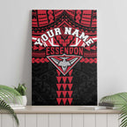 Personalized Essendon Bombers Canvas Wall Art Polynesian Tribal Pattern Heritage Football