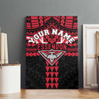 Personalized Essendon Bombers Canvas Wall Art Polynesian Tribal Pattern Heritage Football