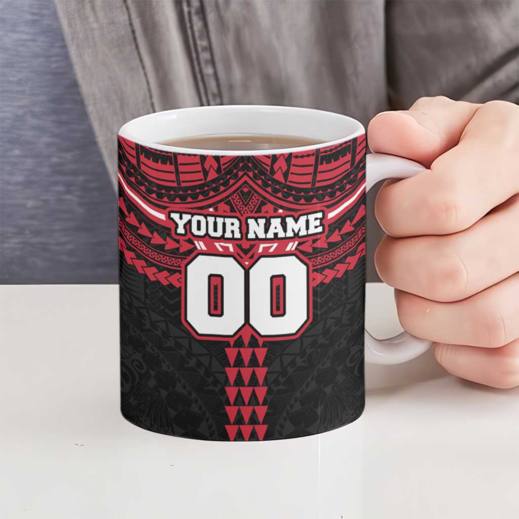 Personalized Essendon Bombers Ceramic Mug Polynesian Tribal Pattern Heritage Football