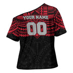 Personalized Essendon Bombers Cross Shoulder Shirt Polynesian Tribal Pattern Heritage Football