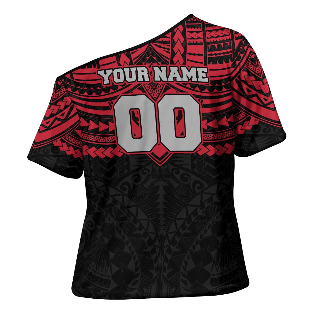 Personalized Essendon Bombers Cross Shoulder Shirt Polynesian Tribal Pattern Heritage Football