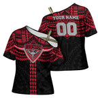 Personalized Essendon Bombers Cross Shoulder Shirt Polynesian Tribal Pattern Heritage Football