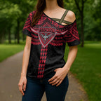 Personalized Essendon Bombers Cross Shoulder Shirt Polynesian Tribal Pattern Heritage Football