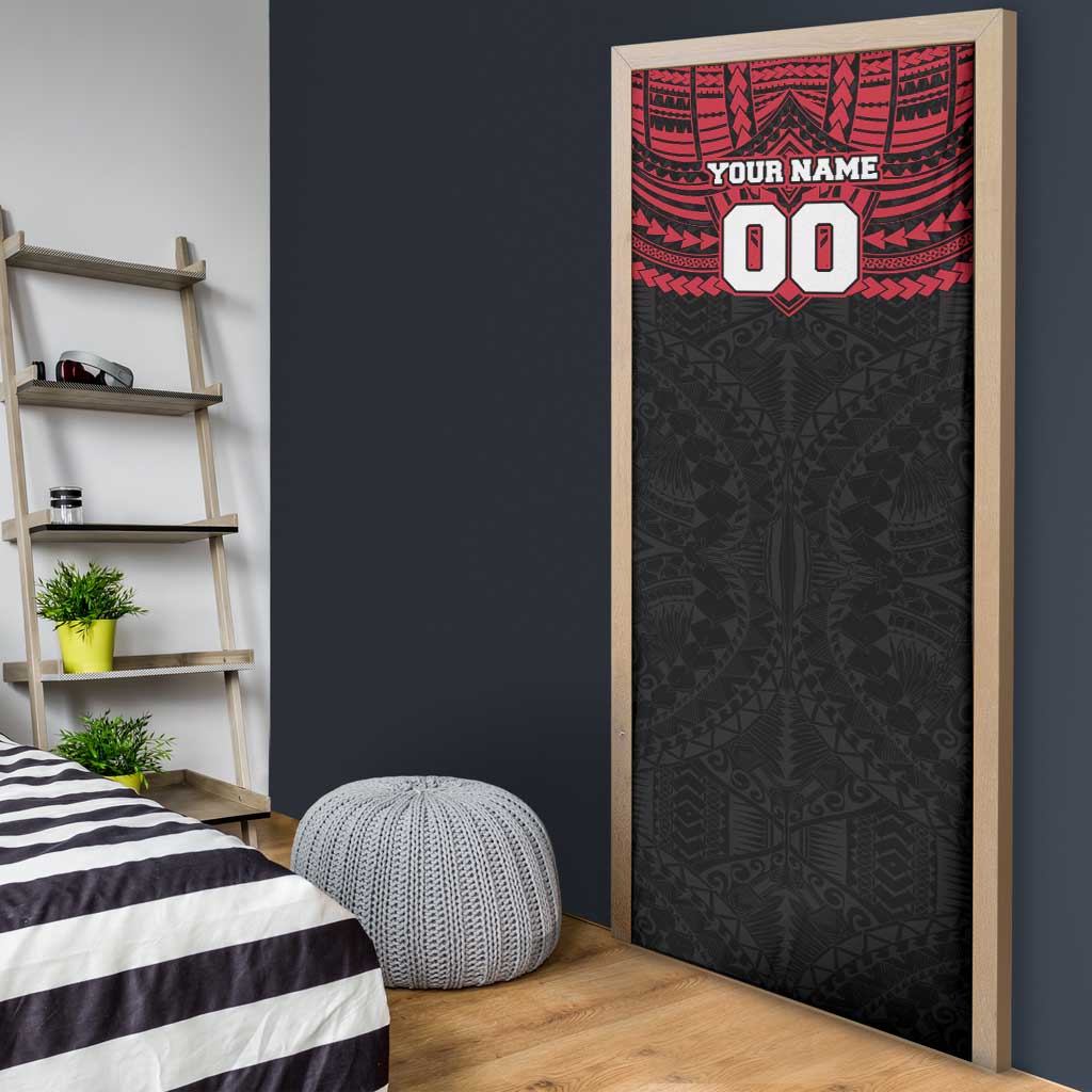 Personalized Essendon Bombers Door Cover Polynesian Tribal Pattern Heritage Football
