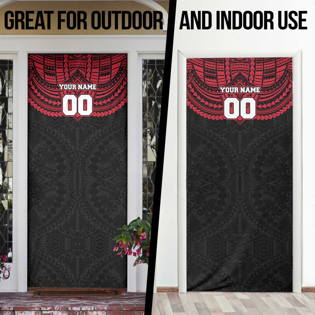 Personalized Essendon Bombers Door Cover Polynesian Tribal Pattern Heritage Football