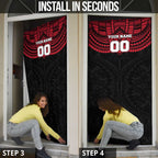 Personalized Essendon Bombers Door Cover Polynesian Tribal Pattern Heritage Football