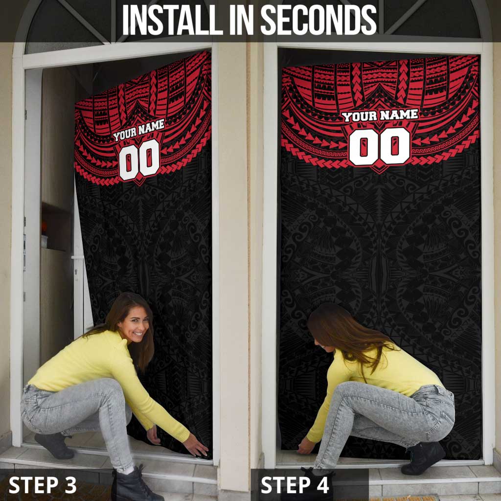Personalized Essendon Bombers Door Cover Polynesian Tribal Pattern Heritage Football