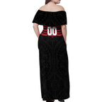 Personalized Essendon Bombers Family Matching Off Shoulder Maxi Dress and Hawaiian Shirt Polynesian Tribal Pattern Heritage Football