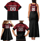 Personalized Essendon Bombers Family Matching Tank Maxi Dress and Hawaiian Shirt Polynesian Tribal Pattern Heritage Football