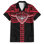 Personalized Essendon Bombers Family Matching Tank Maxi Dress and Hawaiian Shirt Polynesian Tribal Pattern Heritage Football