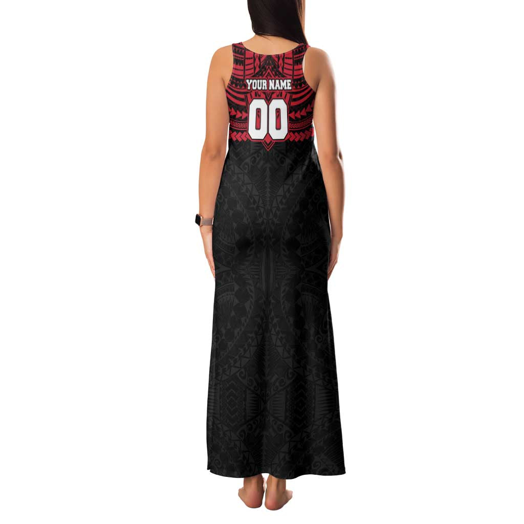 Personalized Essendon Bombers Family Matching Tank Maxi Dress and Hawaiian Shirt Polynesian Tribal Pattern Heritage Football