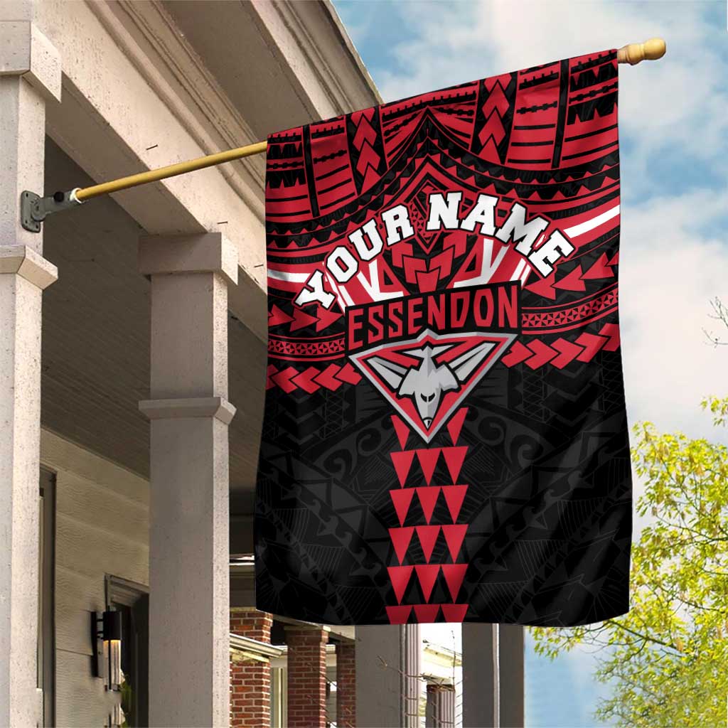 Personalized Essendon Bombers Garden Flag Polynesian Tribal Pattern Heritage Football