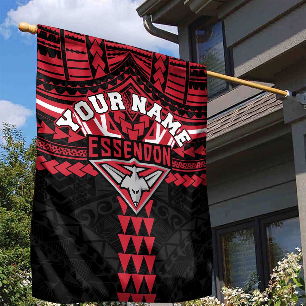 Personalized Essendon Bombers Garden Flag Polynesian Tribal Pattern Heritage Football