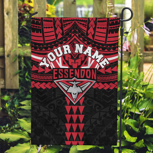Personalized Essendon Bombers Garden Flag Polynesian Tribal Pattern Heritage Football