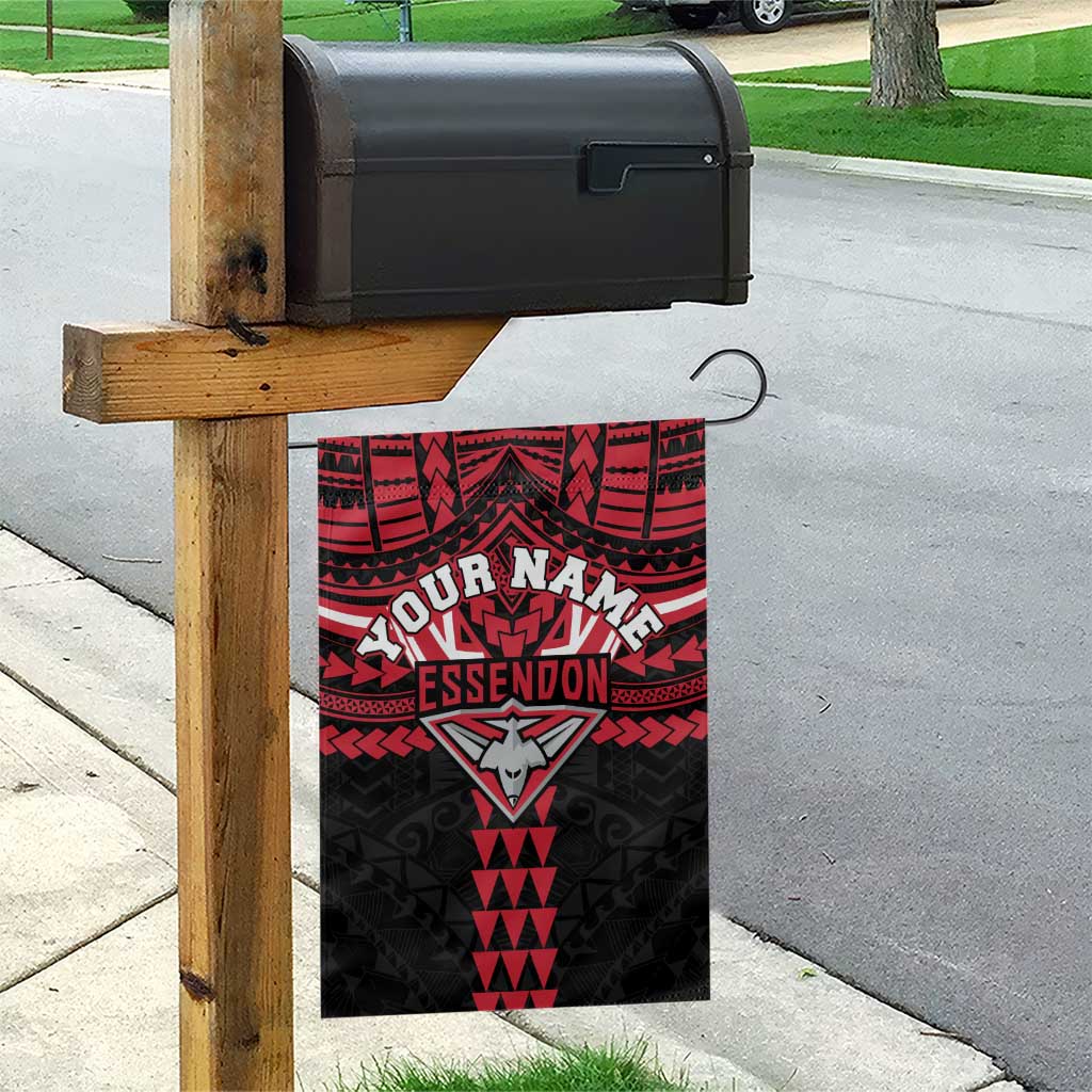 Personalized Essendon Bombers Garden Flag Polynesian Tribal Pattern Heritage Football
