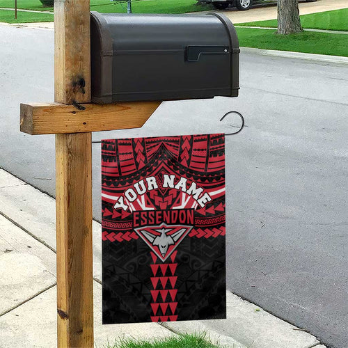 Personalized Essendon Bombers Garden Flag Polynesian Tribal Pattern Heritage Football