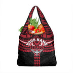 Personalized Essendon Bombers Grocery Bag Polynesian Tribal Pattern Heritage Football