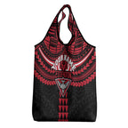 Personalized Essendon Bombers Grocery Bag Polynesian Tribal Pattern Heritage Football