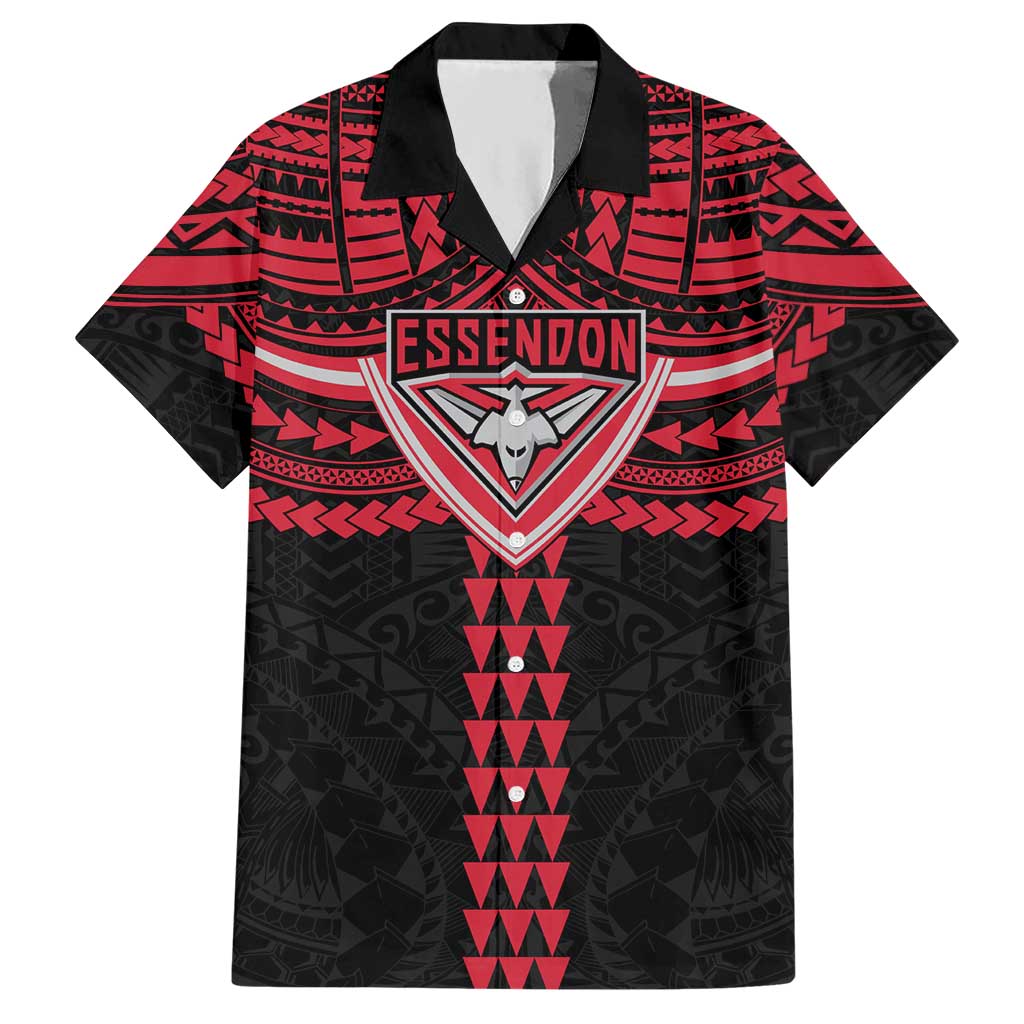 Personalized Essendon Bombers Hawaiian Shirt Polynesian Tribal Pattern Heritage Football