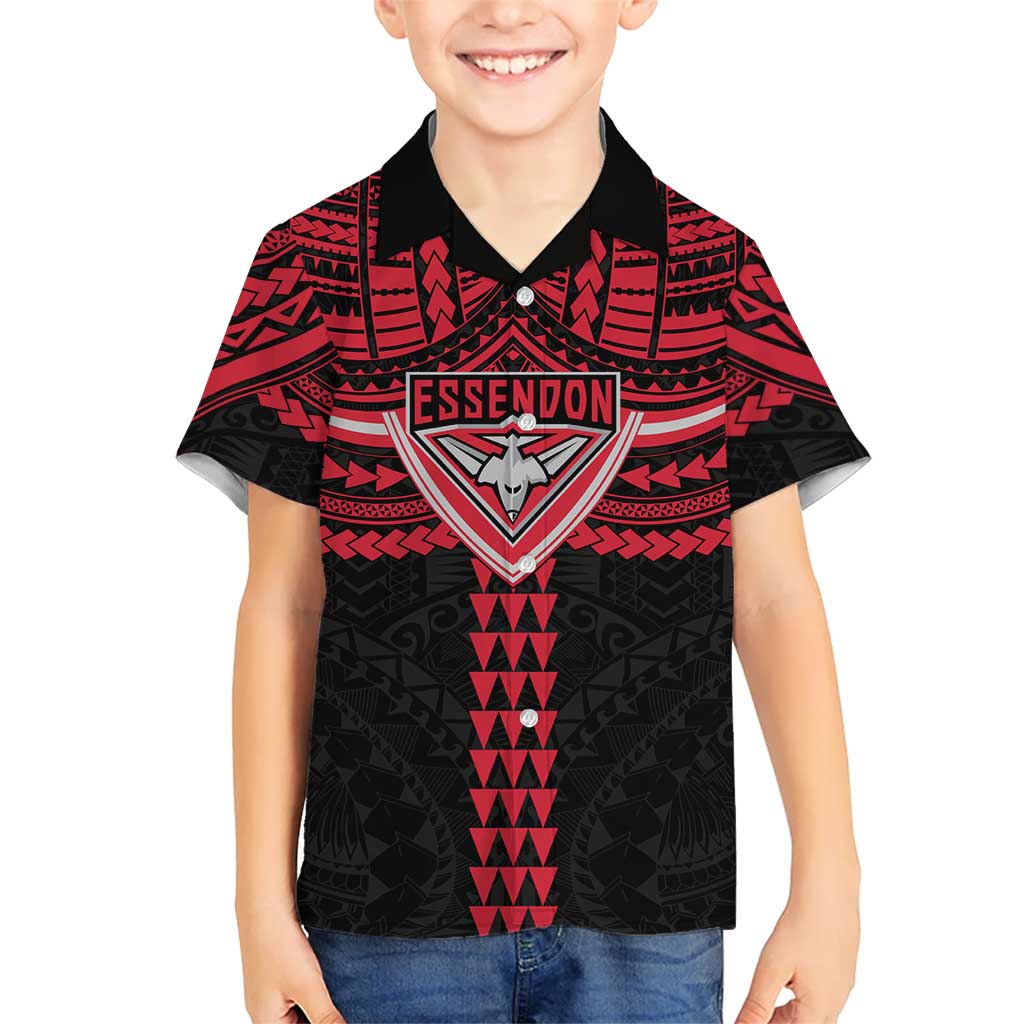 Personalized Essendon Bombers Hawaiian Shirt Polynesian Tribal Pattern Heritage Football