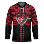Personalized Essendon Bombers Hockey Jersey Polynesian Tribal Pattern Heritage Football