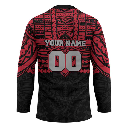 Personalized Essendon Bombers Hockey Jersey Polynesian Tribal Pattern Heritage Football